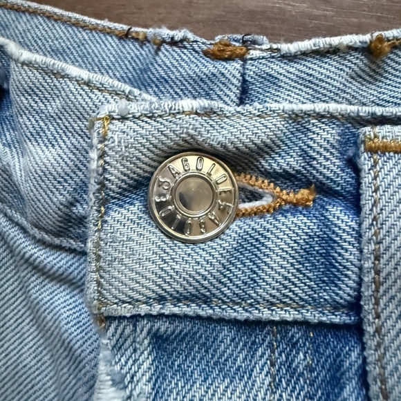 REVOLVE | AGOLDE Parker Distressed Denim Cutoff Shorts | Approx. Size 24 | Blue - Picture 5 of 9